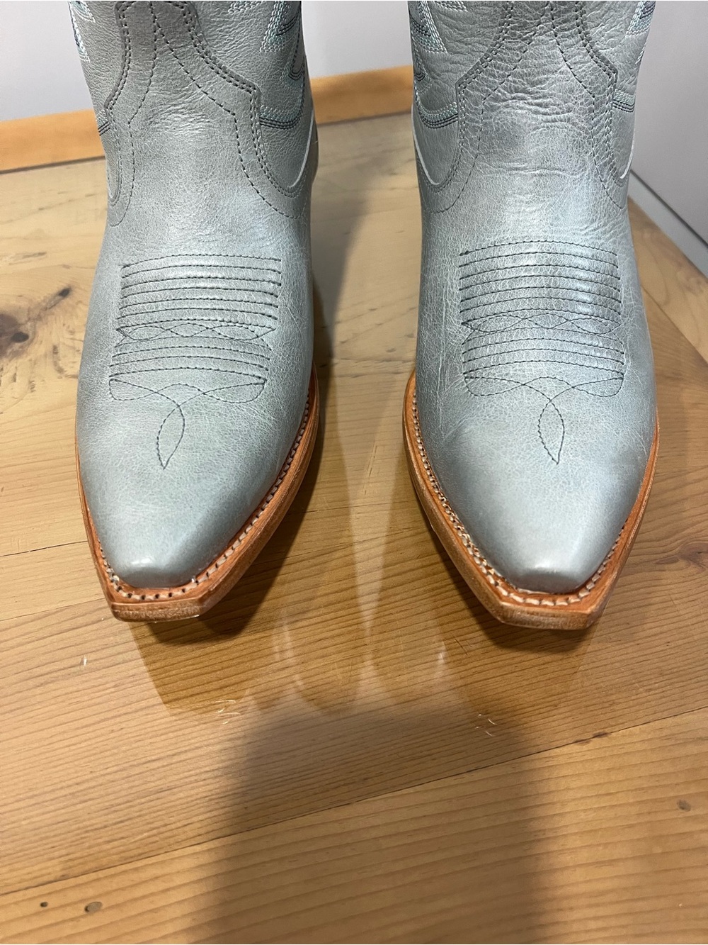 Tecovas Annie Slate Blue  Leather cowboy western  l Boots - Picture 2 of 7